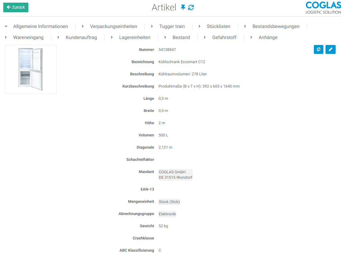 COGLAS GmbH - Logistic Solutions WMS – Bild 12