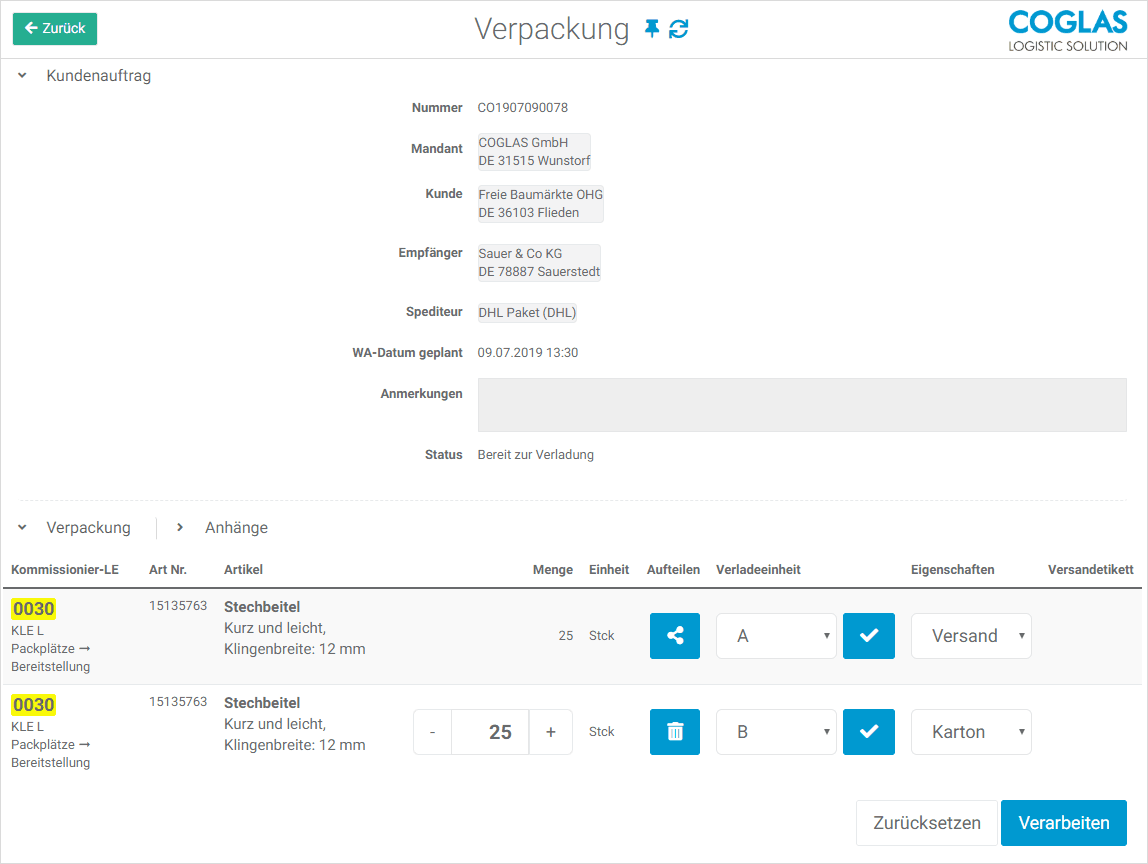 COGLAS GmbH - Logistic Solutions WMS – Bild 14